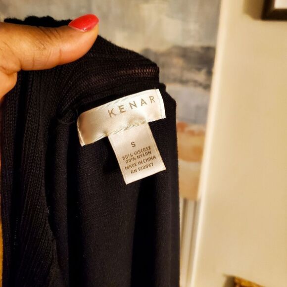 Kensar Classic Black Stylish Duster Cardigan Sz S - Picture 7 of 13